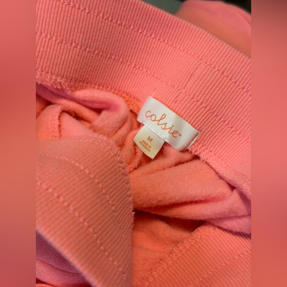 Colsie Sweat Pants And Shorts Set Lounge Sleep Wear Pajama Bright Coral New - Picture 5 of 6
